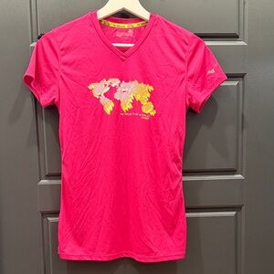 Mizuno Women’s Pink Short Sleeve V-Neck Athletic Top Size S